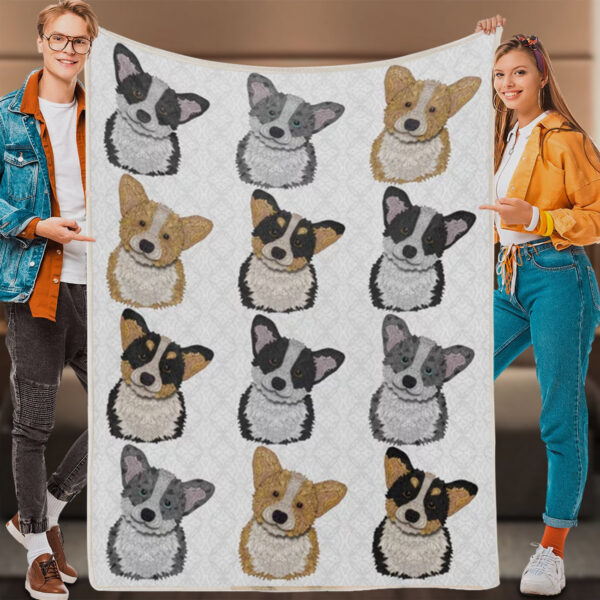 Dog Blankets For Sofa – Welsh Corgi Pattern – Dog Blankets – Dog In Blanket – Dog Throw Blanket – Furlidays
