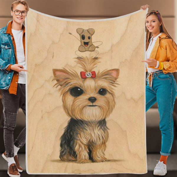 Dog Painting Blanket – Princess – Dog Throw Blanket – Dog In Blanket – Blanket With Dogs Face – Furlidays