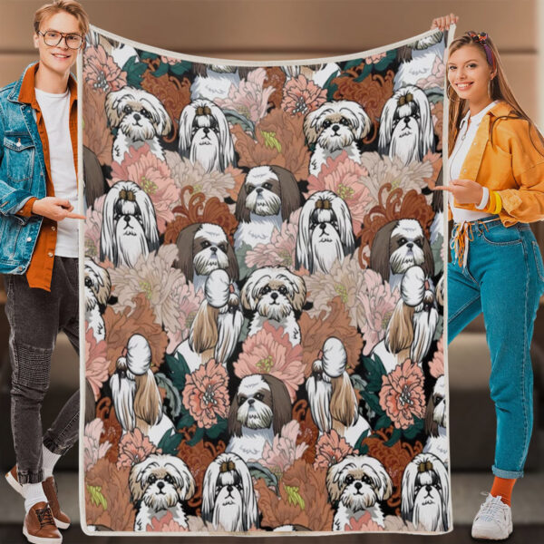 Dog Blankets – Because Shih Tzu – Dog Blanket For Couch – Dog Fleece Blanket – Dog In Blanket – Furlidays