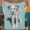 Dog In Blanket – Dalmatian Puppy – Dog Throw Blanket – Dog Blankets For Sofa – Dog Blankets – Furlidays