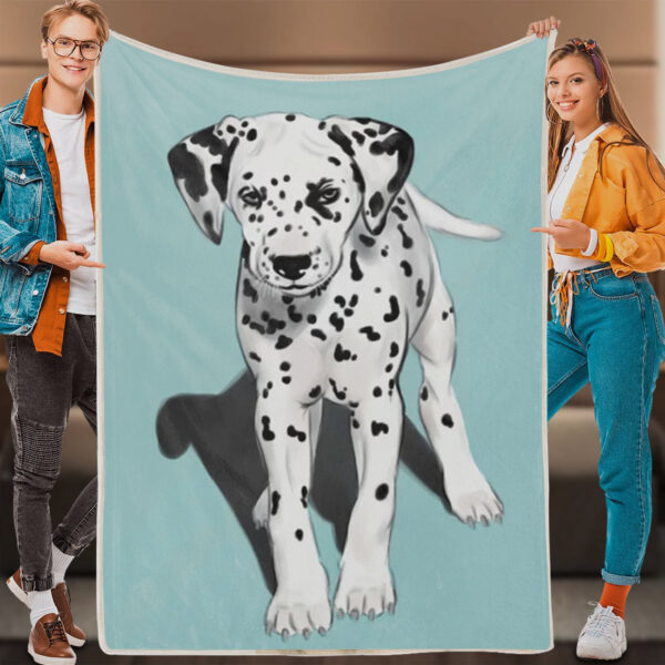 Dog In Blanket – Dalmatian Puppy – Dog Throw Blanket – Dog Blankets For Sofa – Dog Blankets – Furlidays
