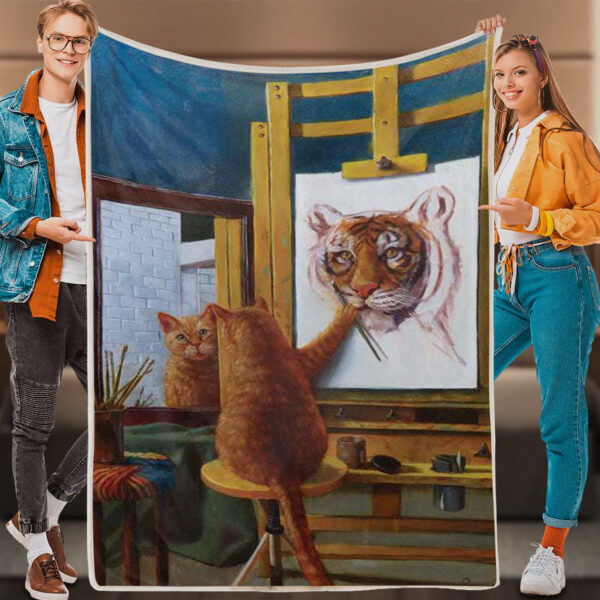 Cat Throw Blanket – Norman Catwell – Cat Fleece Blanket – Cat Blankets – Cat Blankets For Sofa – Furlidays