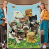 Cat Fleece Blanket – Kittens – Cat In Blanket – Cats Blanket – Cat Blanket For Couch – Furlidays