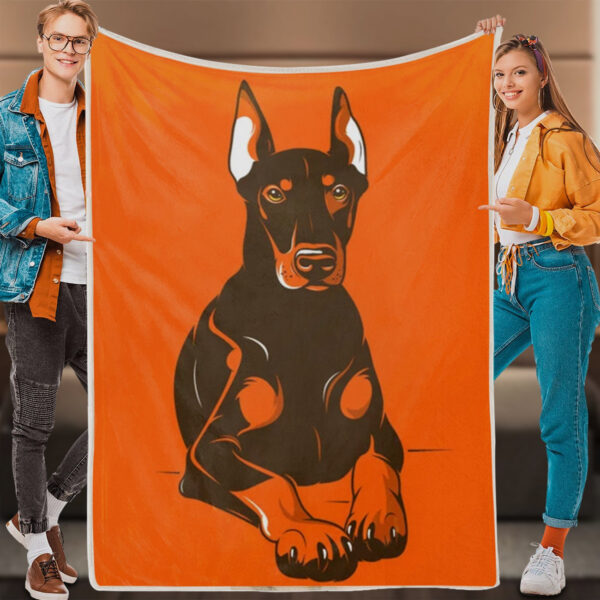 Dog Fleece Blanket – Doberman Pinscher – Dog Blankets For Sofa – Dog Blankets – Dog Throw Blanket – Furlidays