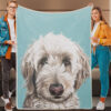 Dog Fleece Blanket – Sweet And Soulful Labradoodle – Blanket With Dogs Face – Dog Blankets – Furlidays