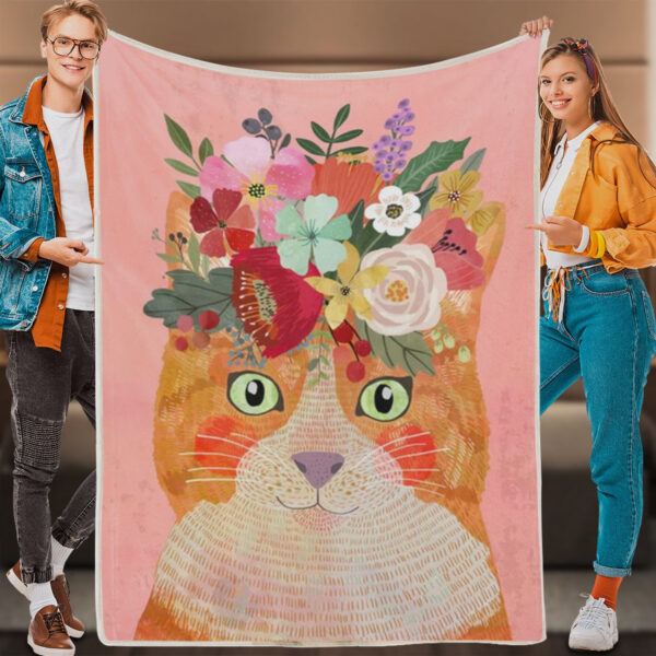 Blanket With Cats On It – Ginger Cat – Cat Fleece Blanket – Cat In Blanket – Cats Blanket – Furlidays