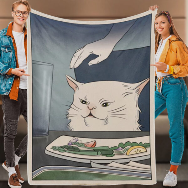 Cat Face Blanket – Woman Yelling At Cat Meme – Cats Blanket – Blanket With Cats On It – Furlidays