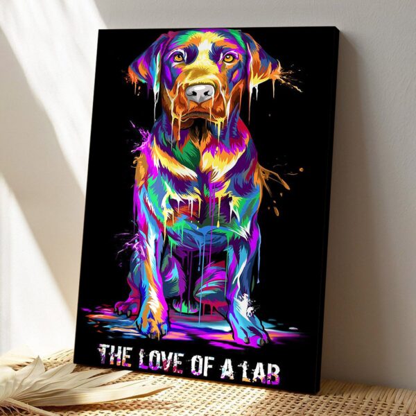 Labrador Love Splash – The Love Of A Lab – Dog Pictures – Dog Canvas Poster – Dog Wall Art – Gifts For Dog Lovers – Furlidays