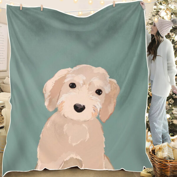 Dog Throw Blanket – Doodle – Dog Painting Blanket – Dog In Blanket – Dog Fleece Blanket – Furlidays