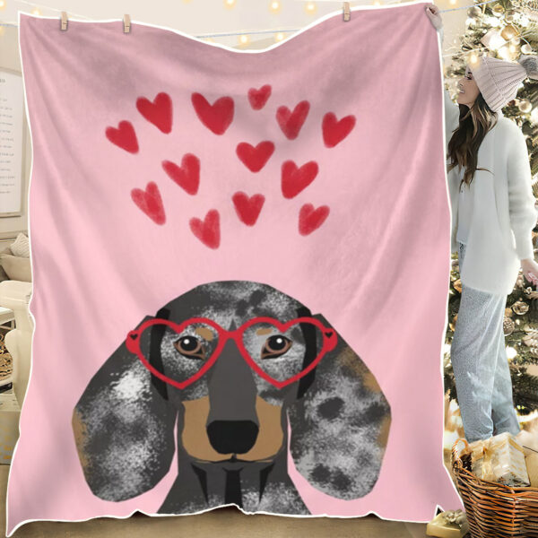 Dog Throw Blanket – Dachshund – Dog Painting Blanket – Dog In Blanket – Blanket With Dogs Face – Dog Blankets – Furlidays