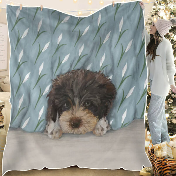 Dog Throw Blanket – Puppy And Peace – Dog In Blanket – Blanket With Dogs Face – Furlidays
