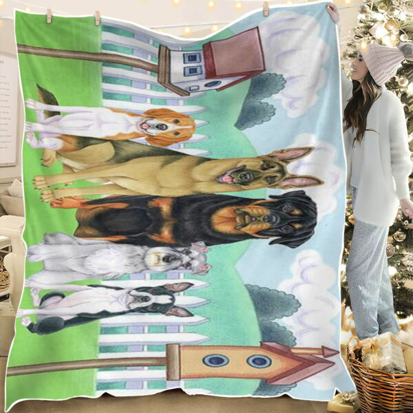 Dog Blankets For Sofa – Great Outdoors Backyard – Dog Fleece Blanket – Dog Throw Blanket – Furlidays