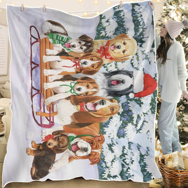 Dog Blankets – Sled Dogs – Dog Fleece Blanket – Dog In Blanket – Dog Throw Blanket – Blanket With Dogs On It – Furlidays