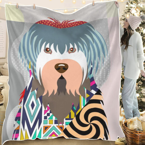 Dog Blanket – Old English Sheepdog – Dog Blanket For Couch – Dog Fleece Blanket – Dog In Blanket – Furlidays