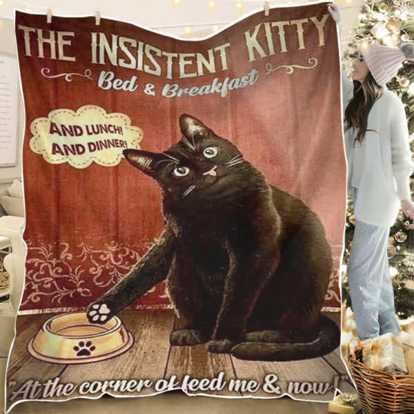 Cat In Blanket – Cat Blanket For Couch – Funny Black Cat Vintage Blanket – Cat Fleece Blanket – Cats Blanket – Furlidays