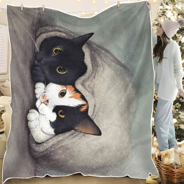 Blanket With Cats On It – Warm Blanket – Cats Blanket – Cat In Blanket – Cat Fleece Blanket – Furlidays