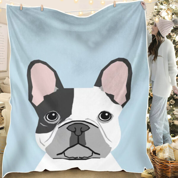Dog Throw Blanket – French Bulldog – Dog Face Blanket – Blanket With Dogs Face – Dog Fleece Blanket – Furlidays