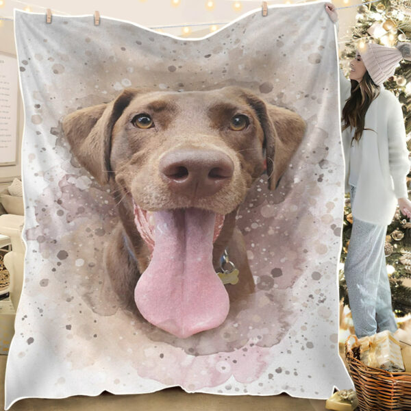Blanket With Dogs Face – Watercolor Dog Portrait – Dog In Blanket – Dog Throw Blanket – Blanket With Dogs On It – Furlidays