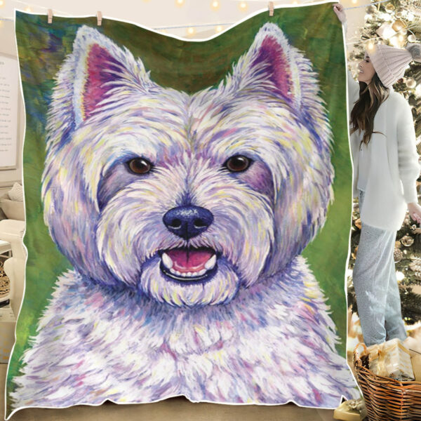 Blanket With Dogs On It – Happiness – West Highland White Terrier – Dog Throw Blanket – Blanket With Dogs Face – Furlidays