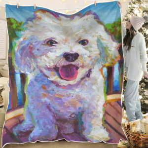 Dog Fleece Blanket – Bichon Frise…