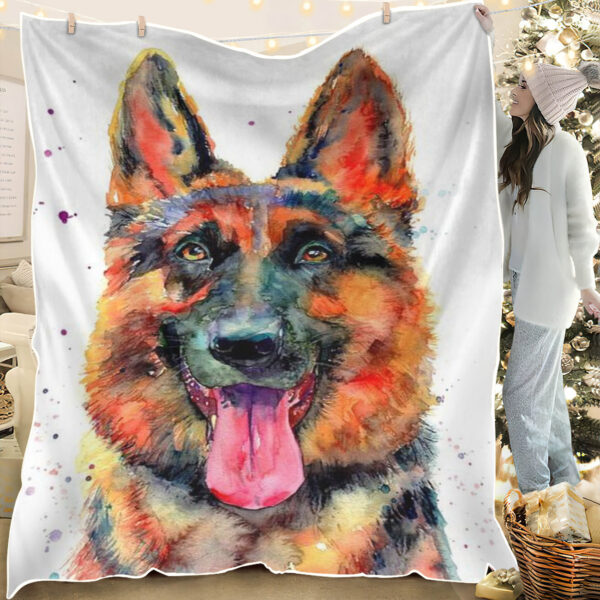 Dog Painting Blanket – German Shepherd – Dog Throw Blanket – Dog Blankets – Furlidays