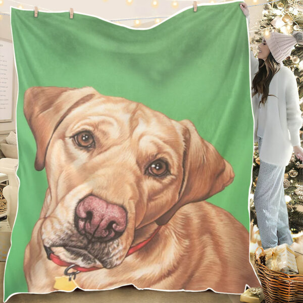 Dog In Blanket – Sweet Yellow Labrador Retriever – Dog Throw Blanket – Blanket With Dogs Face – Blanket With Dogs On It – Furlidays