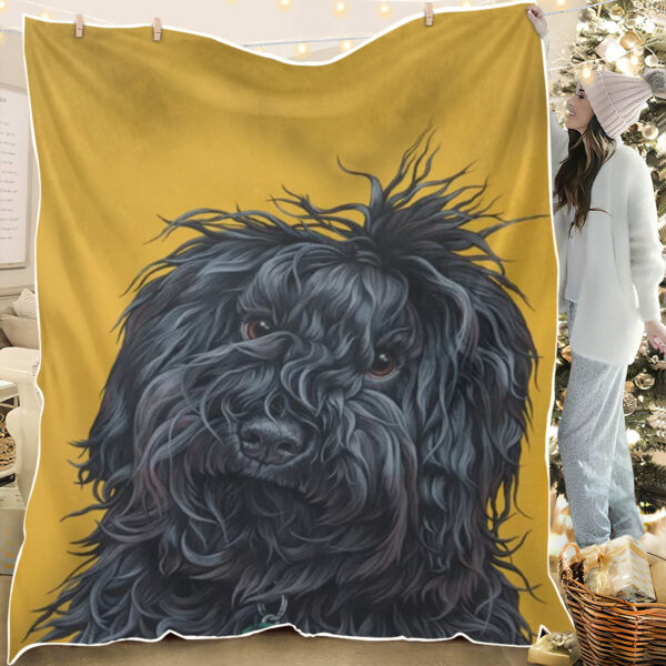 Dog Throw Blanket – Sweet Puli Puppy – Dog Painting Blanket – Dog In Blanket – Dog Fleece Blanket – Furlidays