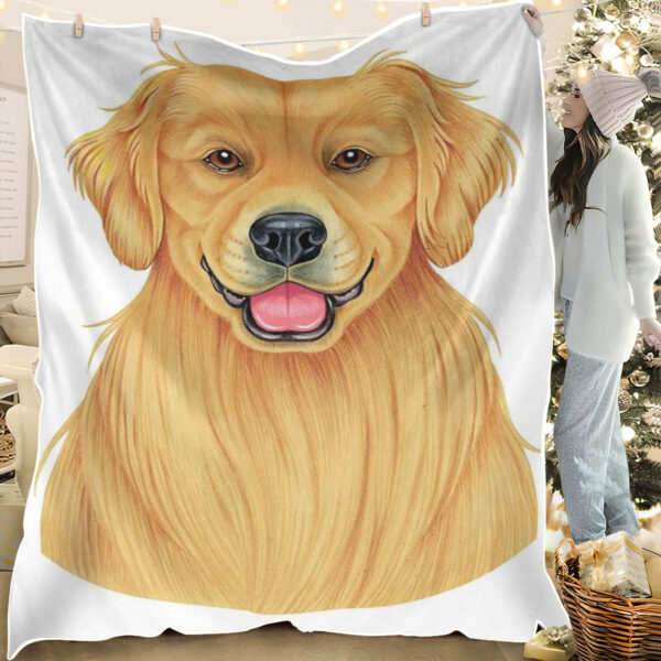 Dog Blankets – Golden Retriever – Dog Fleece Blanket – Dog In Blanket – Dog Throw Blanket – Furlidays