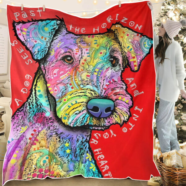 Blanket With Dogs Face – Into Your Heart – Dog In Blanket – Dog Face Blanket – Dog Painting Blanket – Furlidays