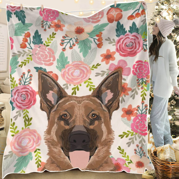 Dog Blankets – German Shepherd – Dog Blankets For Sofa – Blanket With Dogs Face – Dog In Blanket – Furlidays