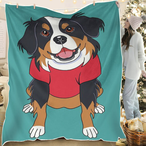 Blanket With Dogs On It – Bernese Mountain Dog – Dog In Blanket – Dog Fleece Blanket – Furlidays