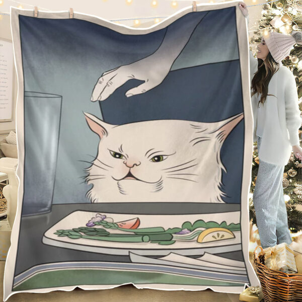 Cat Face Blanket – Woman Yelling At Cat Meme – Cats Blanket – Blanket With Cats On It – Furlidays