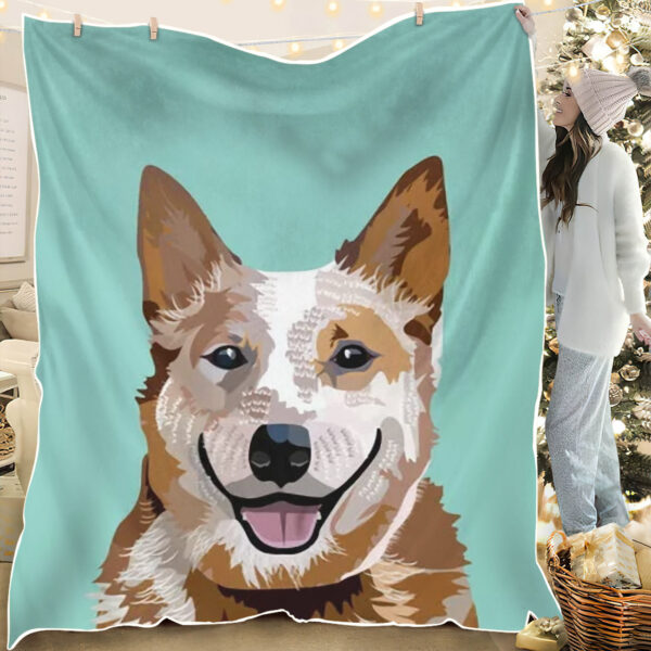 Dog Throw Blanket – Australian Cattle Dog – Dog Painting Blanket – Dog In Blanket – Dog Fleece Blanket – Furlidays