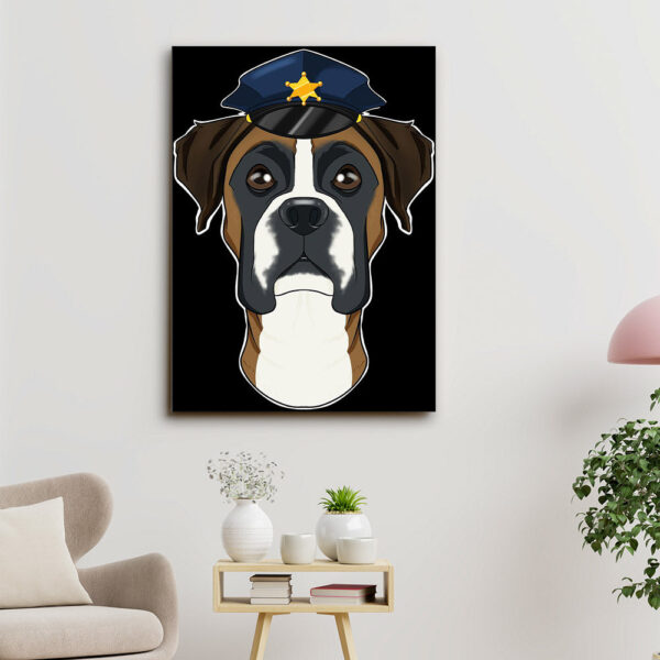 Police Boxer – Dog Pictures – Dog Canvas Poster – Dog Wall Art – Gifts For Dog Lovers – Furlidays