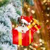 Papillon In Red Gift Box Christmas Ornament – Holiday Dog Ornaments