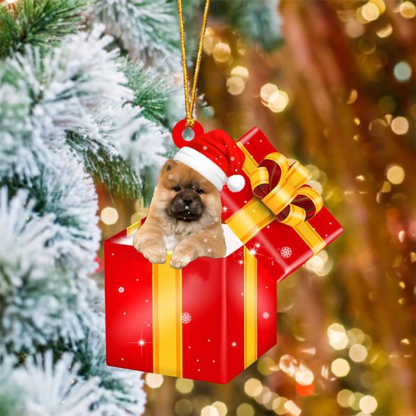 Chow Chow In Red Gift Box Christmas Ornament – Holiday Dog Ornaments