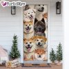 A Bunch Of Akita Inus Door Cover Great Gift Idea For Dog Lovers – Dog Memorial Gift
