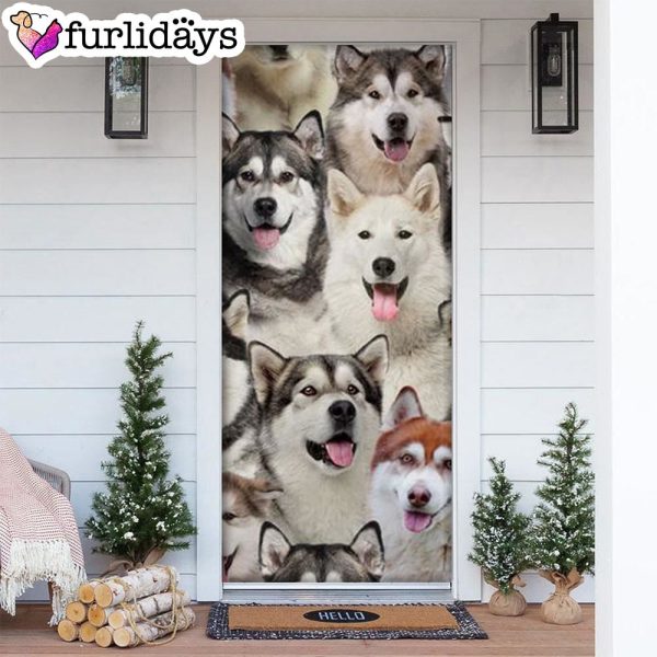 A Bunch Of Alaskan Malamutes Door Cover Great Gift Idea For Dog Lovers – Dog Memorial Gift