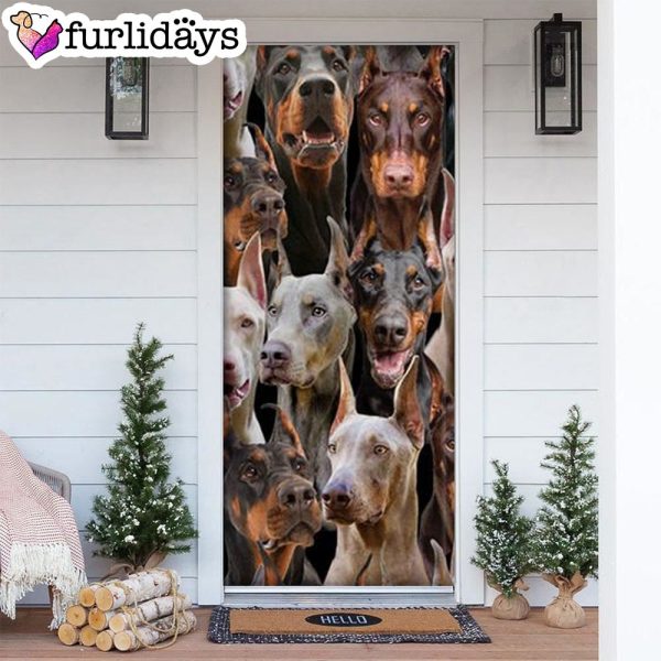 A Bunch Of Doberman Pinchers Door Cover Great Gift Idea For Dog Lovers – Dog Memorial Gift