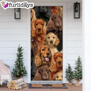 A Bunch Of English Cocker Spaniels Door Cover Great Gift Idea For Dog Lovers Dog Memorial Gift