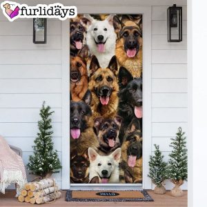 A Bunch Of German Shepherds Door Cover Great Gift Idea For Dog Lovers Dog Memorial Gift