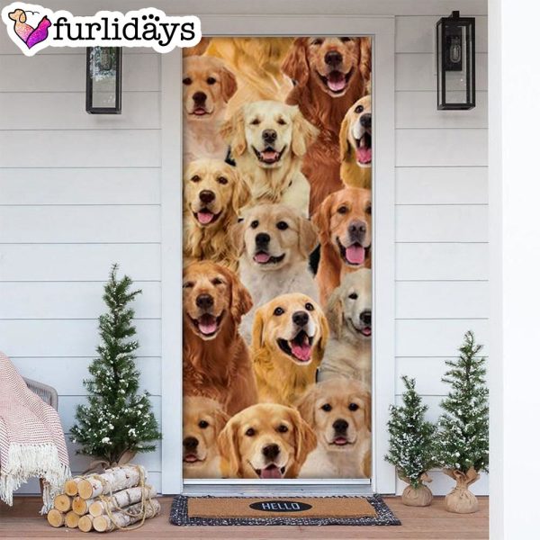A Bunch Of Golden Retrievers Door Cover Great Gift Idea For Dog Lovers – Dog Memorial Gift