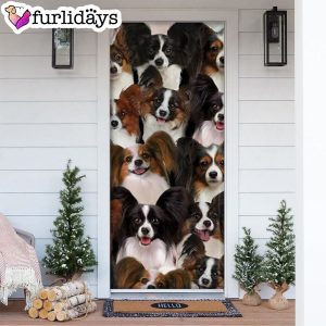 A Bunch Of Papillons Door Cover Great Gift Idea For Dog Lovers Dog Memorial Gift