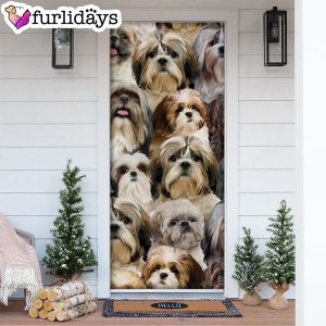 A Bunch Of Shih Tzus Door Cover Great Gift Idea For Dog Lovers Dog Memorial Gift