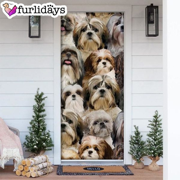 A Bunch Of Shih Tzus Door Cover Great Gift Idea For Dog Lovers – Dog Memorial Gift