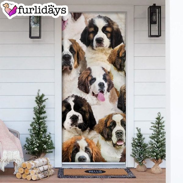 A Bunch Of St. Bernards Door Cover Great Gift Idea For Dog Lovers – Dog Memorial Gift