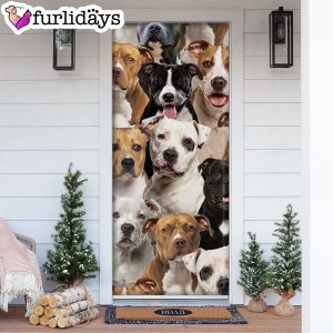 A Bunch Of Staffordshire Bull Terriers Door Cover Great Gift Idea For Dog Lovers Dog Memorial Gift