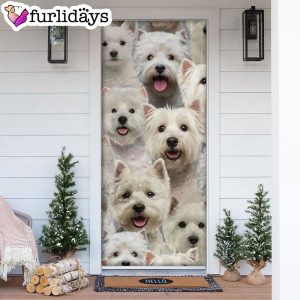 A Bunch Of West Highland White Terriers Door Cover Great Gift Idea For Dog Lovers Dog Memorial Gift