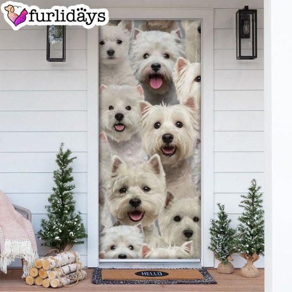 A Bunch Of West Highland White Terriers Door Cover Great Gift Idea For Dog Lovers – Dog Memorial Gift