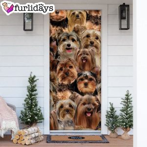 A Bunch Of Yorkshire Terriers Yorkies Door Cover Great Gift Idea For Dog Lovers Dog Memorial Gift